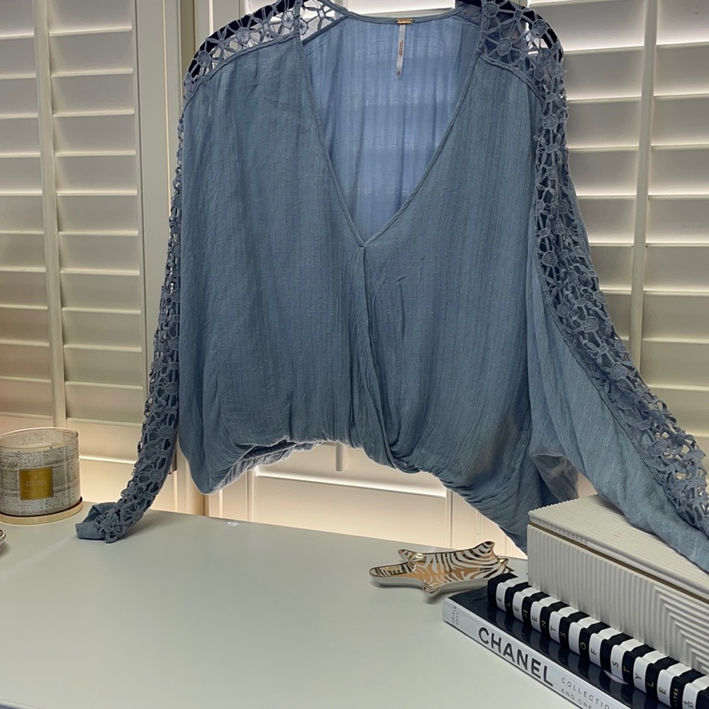 Free people blue shirt